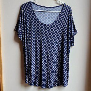 Land's End Geometric Print Scoop Neck Jersey Size Large